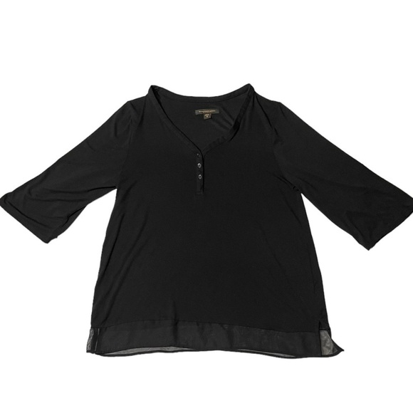 Donna Karan Classic Lounge Tee In Black Relaxed Style 3/4 Sleeves Size Small - Picture 16 of 16